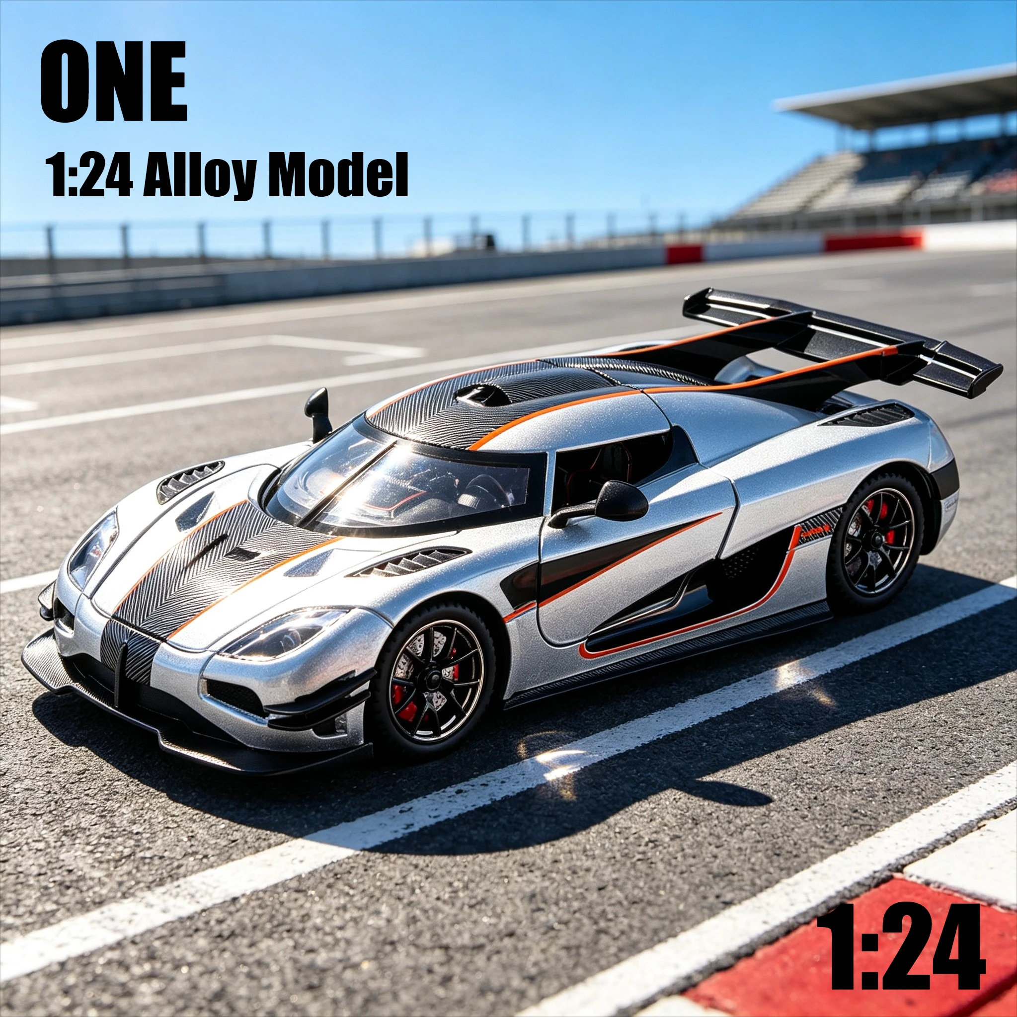 1:24 ONE Simulation Alloy Car Model Sound and Light Sound Effect Pullback Desktop Ornament Toy Gift
