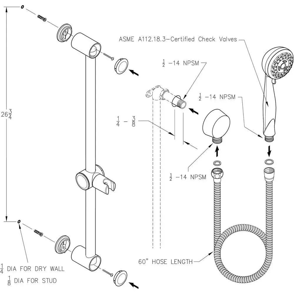رأس دش محمول من النيكل المصقول من سلسلة LG 16200KP #2