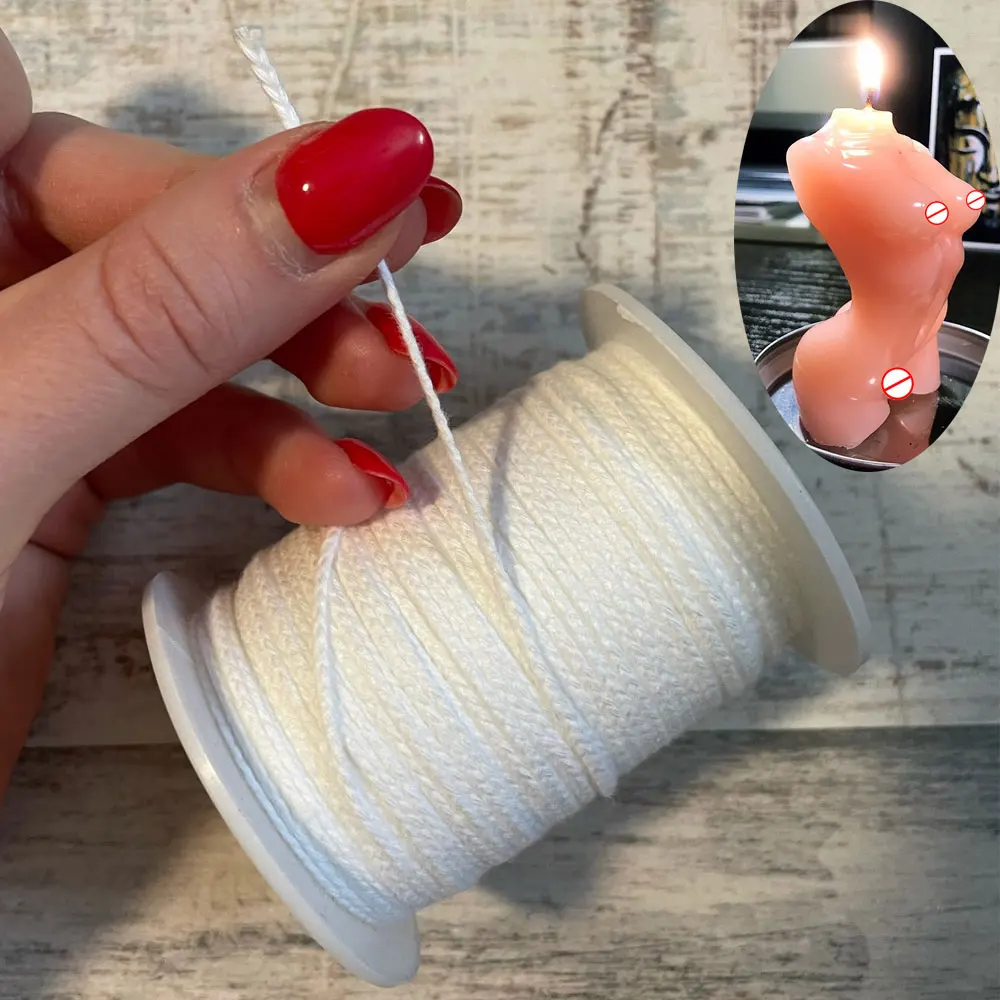 61M Cylindrical Smokeless Candle Cotton Thread for DIY Woven Wick Handmade Aromath Candle Accessories And Candles Making Supplie