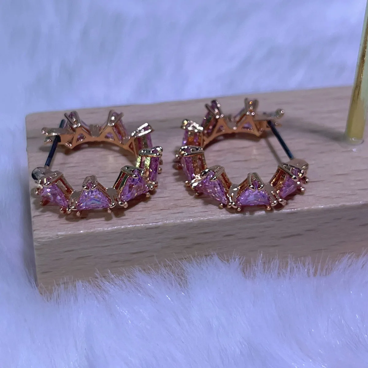 حلق صغير أصلي 2026 صيفي عصري أطقم مجوهرات راقية للنساء قطع مستديرة كريستال تنس أقراط مجوهرات الحفلات #2