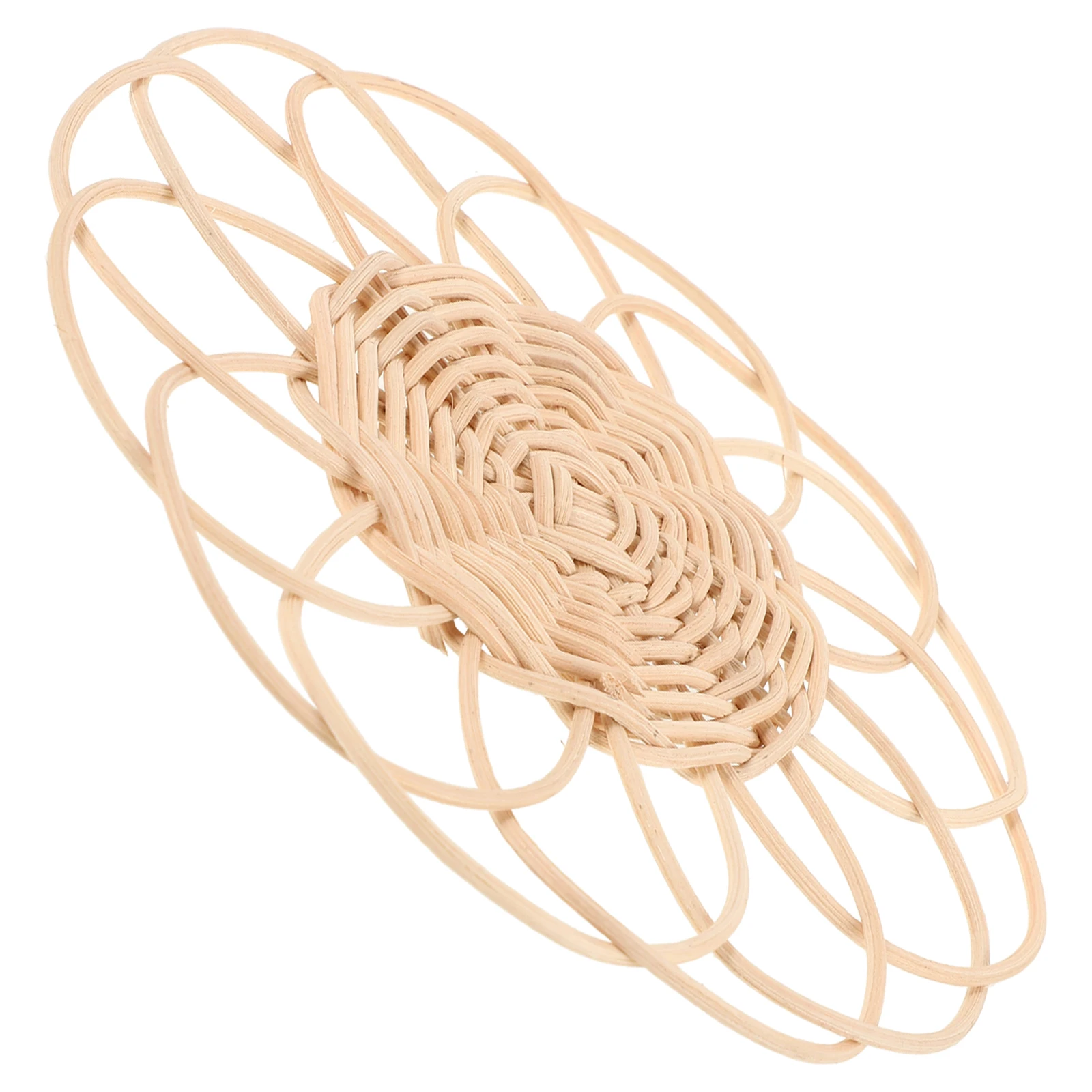 

Vintage Rattan Coasters 14cm Natural Woven Bohemia Heat Resistance Placemat Decorative Table Mat for Coffee Cups