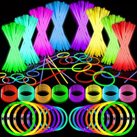 100Pcs 8-Inch Neon Glow Sticks Toys Vibrant Multicolor Glow Ties for DIY Jewelry Party Gifts Birthdays Halloween Decorations