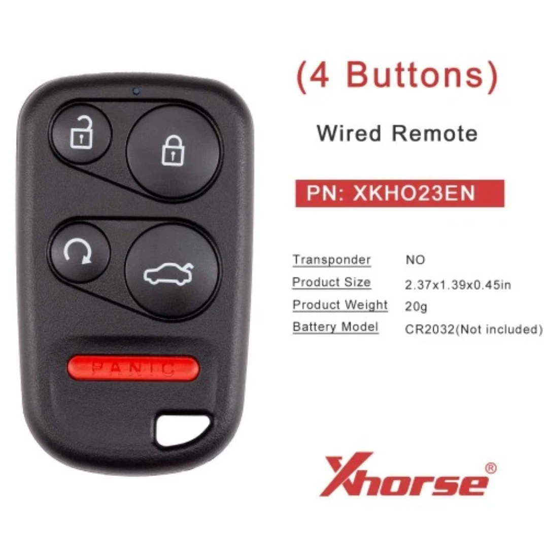 XHORSE XKHO23EN Honda Style Gen2 Wired Remote 4 Buttons