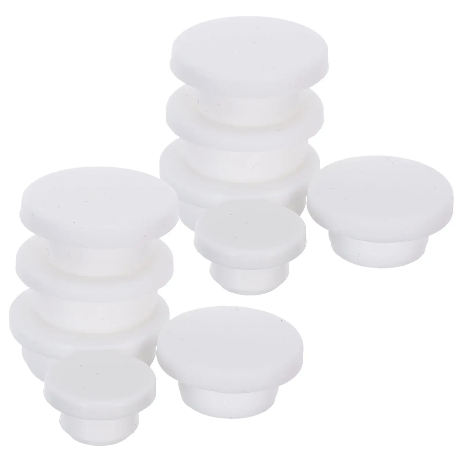 10Pcs Silicone Tub Plug Set White Flexible Drainage Hole Plugs for Bathtub Shower Sink 5 Size Options Bath Plug Seal Leak Proof