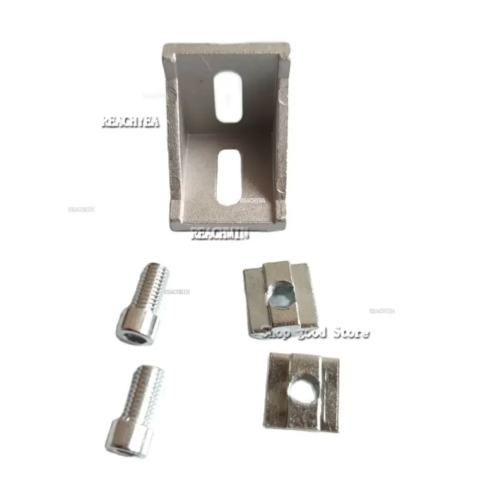 1set 2028 3030 4040 Aluminum Profile Connector Set for 20 30 40 Series Corner Bracket Hex Flange Nuts T Bolt Screw Sliding Nut