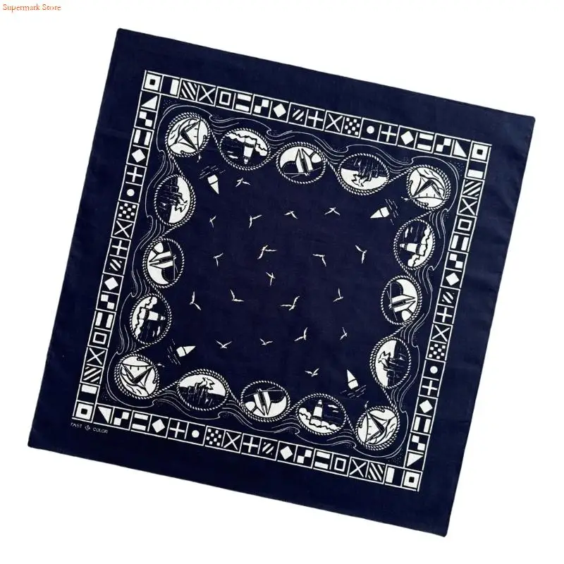 

Q5WE хлопковая бандана в американском стиле унисекс, мягкий универсальный аксессуар, модный платок, квадратная накидка для носки