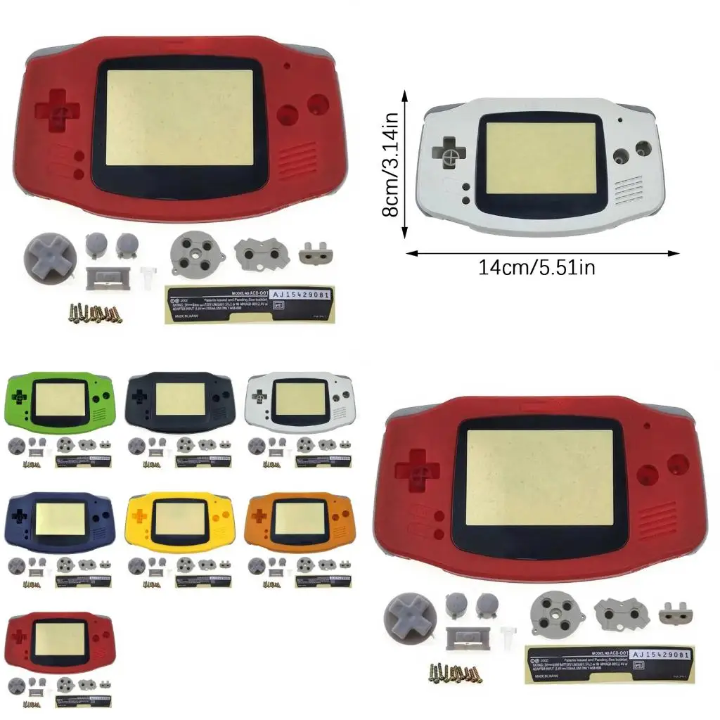 AGB-001 Handheld Shell Service Pack with Fit Openings and Screw Set for Game