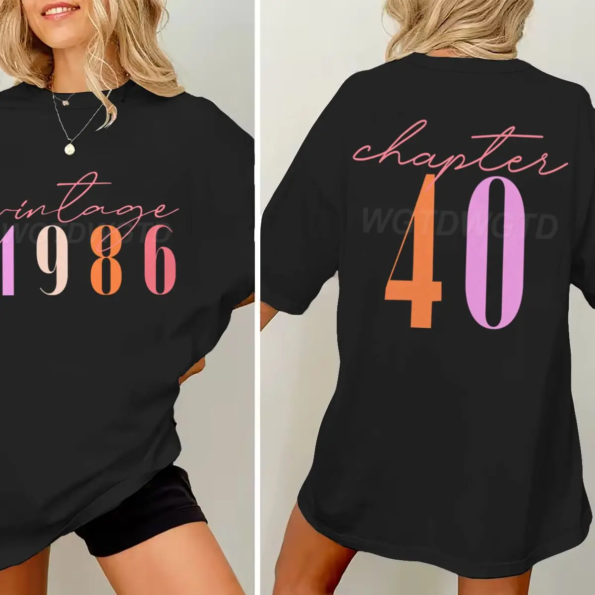 

Classic 40th Birthday Women T-shirts Short Sleeve Vintage 1986 Year Female Streetwear Casual Fashion Tshirts