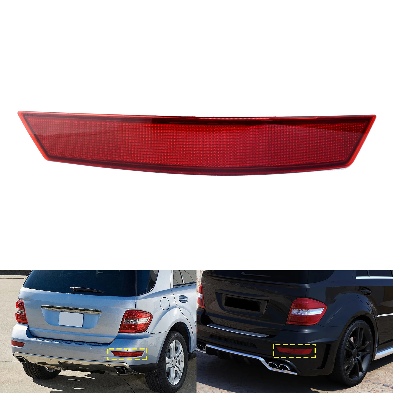 

Right Hand Side Rear Bumper Reflector Lens Red A1648200474 For Mercedes M-Class W164 ML320 ML350 ML550 SUV 08-11