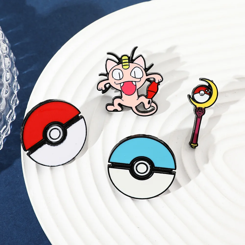 Pokemon Broche Anime Actiefiguren Pikachu Charizard Mewtwo Meowth Poké Ball Emaille Sieraden Schattige Spelden Kinderen Verjaardagscadeaus