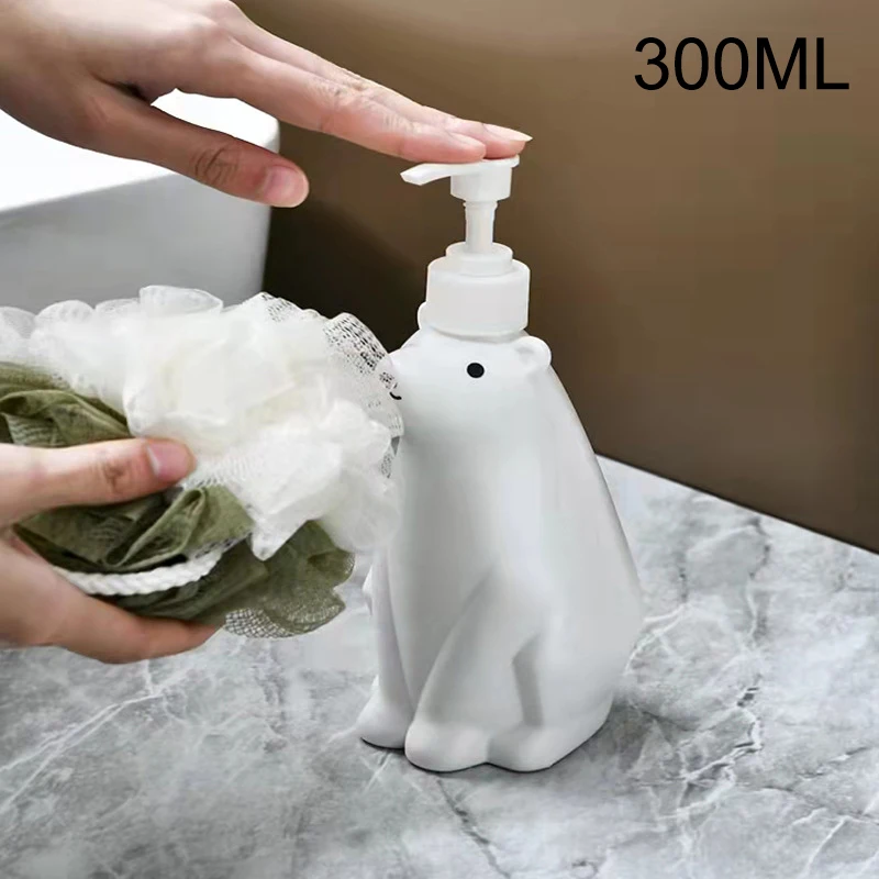 

Soap Dispenser Cute Polar Bear Laundry Detergent Hand Soap Refill Bottle Shampoo Shower Gel Replacement Bottle Foam Container