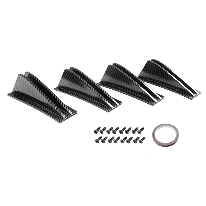 Universal 4Pcs/Set Car Rear Bumper Diffuser Spoiler ABS Anti-Collision Rear Bumper Lip Diffuser Replacement A