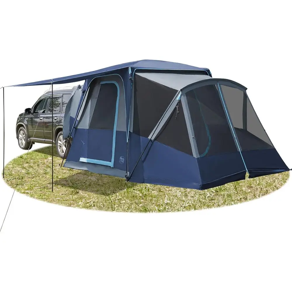 

Weatherproof 5-9 Person SUV Tent with Porch and Awning, Portable Car Tent for Family Camping, Includes Rainfly and Storage Bag,