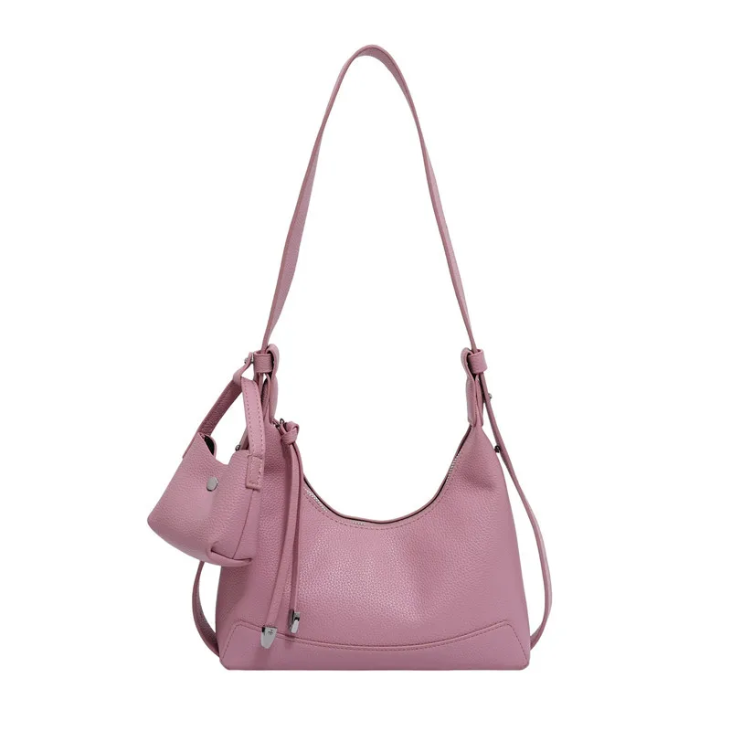 Chic 2025 Pebbled PU Leather Shoulder Bag for Women, Luxury Boho Crossbody Purse, Elegant Underarm Bag for Fall Daily Use​