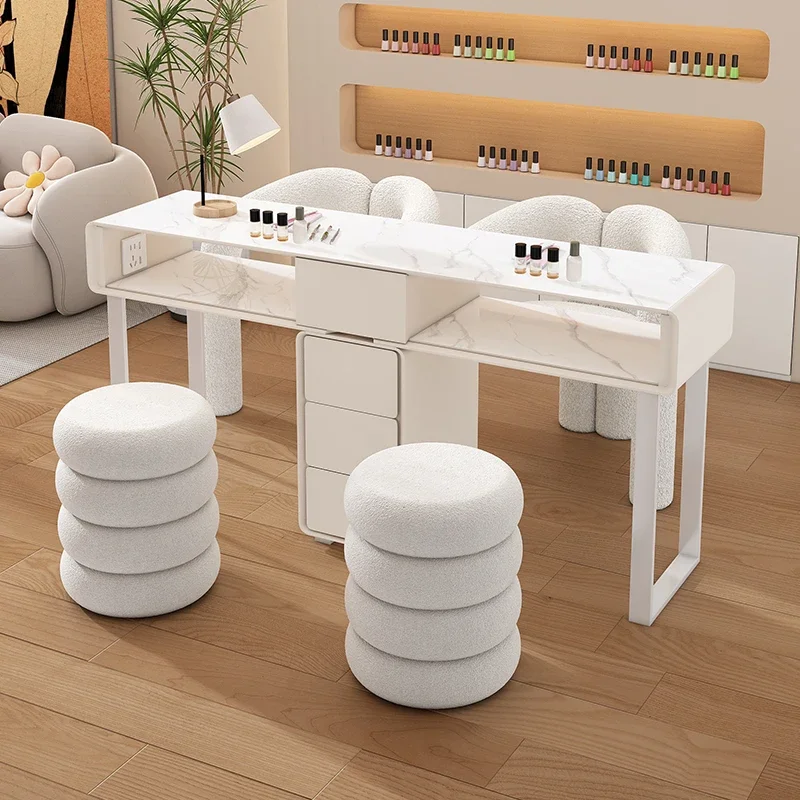 Hi Organisation Modern Nail Table Professional Oficce Black Beauty Nail Desk Salon Workstation Luxury Mesas Manicuristas Furnitu