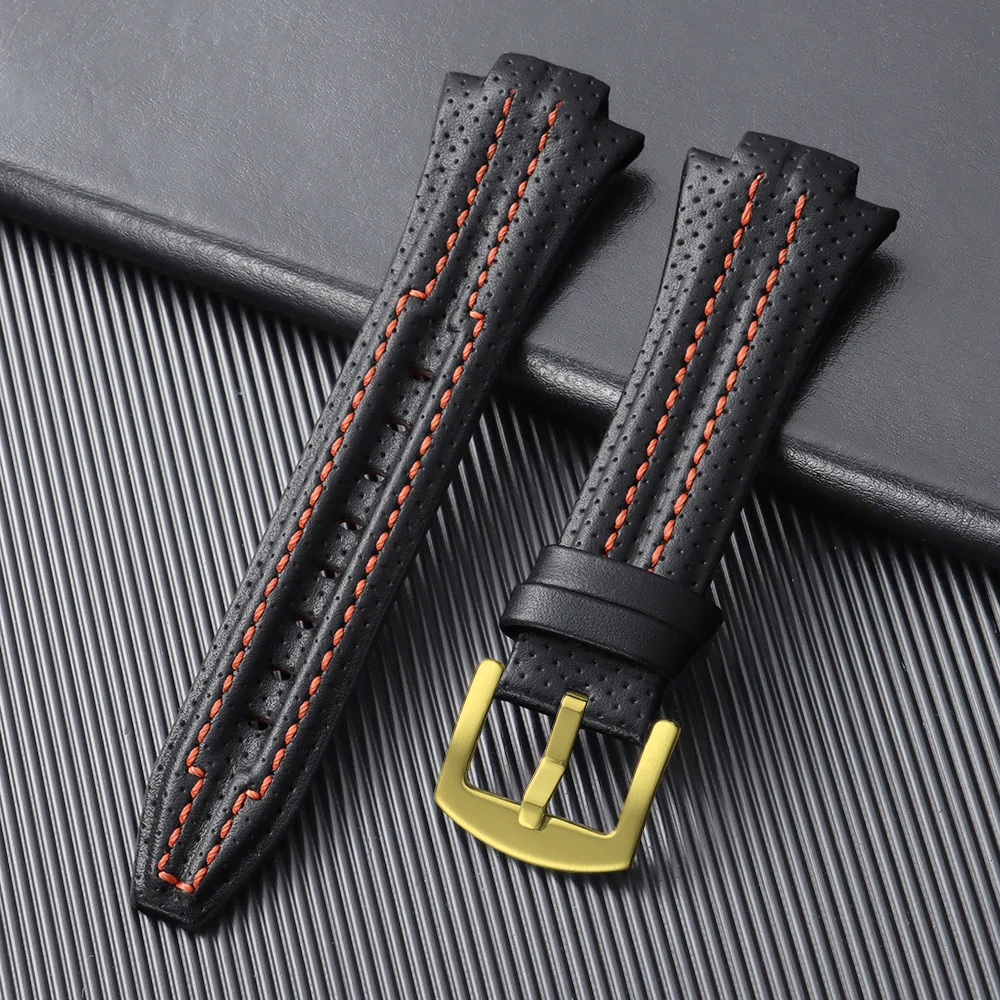 15X27mm Lederen Horlogebanden voor Seiko Sportura SNL029P2 SNL021P1 SNA595P2 SNL017P1 Business Horlogeband Waterdichte Sport Armband - afbeelding 1
