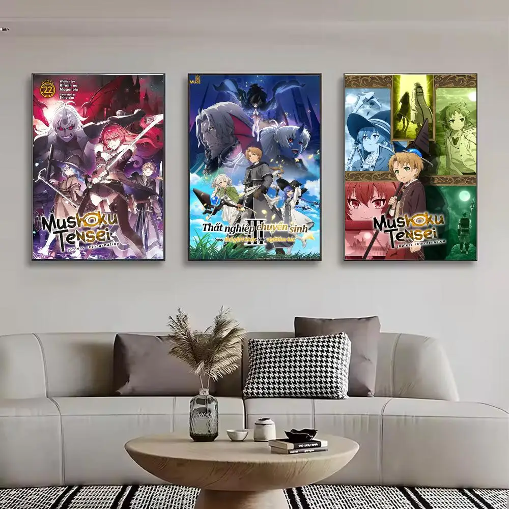 Anime Mushoku Tensei Jobless Reincarnation Painting Calligraphy Canvas Poster Wall Art for Bedroom Living Room Home Decor Gift