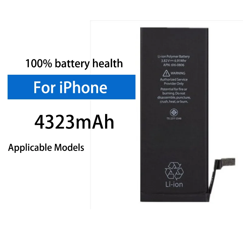 

4323mAh High Capacity Replacement Battery For Apple IPhone 6 6S 6Plus 6S Plus 7P 8P 12 13 Mobile Phone Built-in Battery