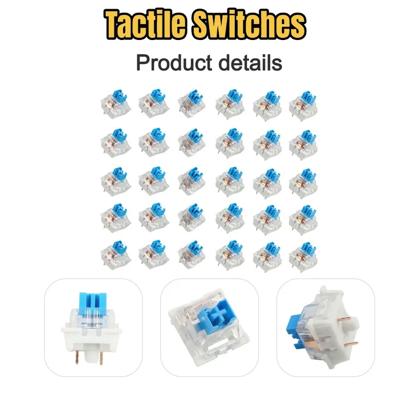 36PCS 3pin Tactile Mechanical Keyboard Switches Compatible with Style Keyboards for Responsive and Clicky Typing Experience