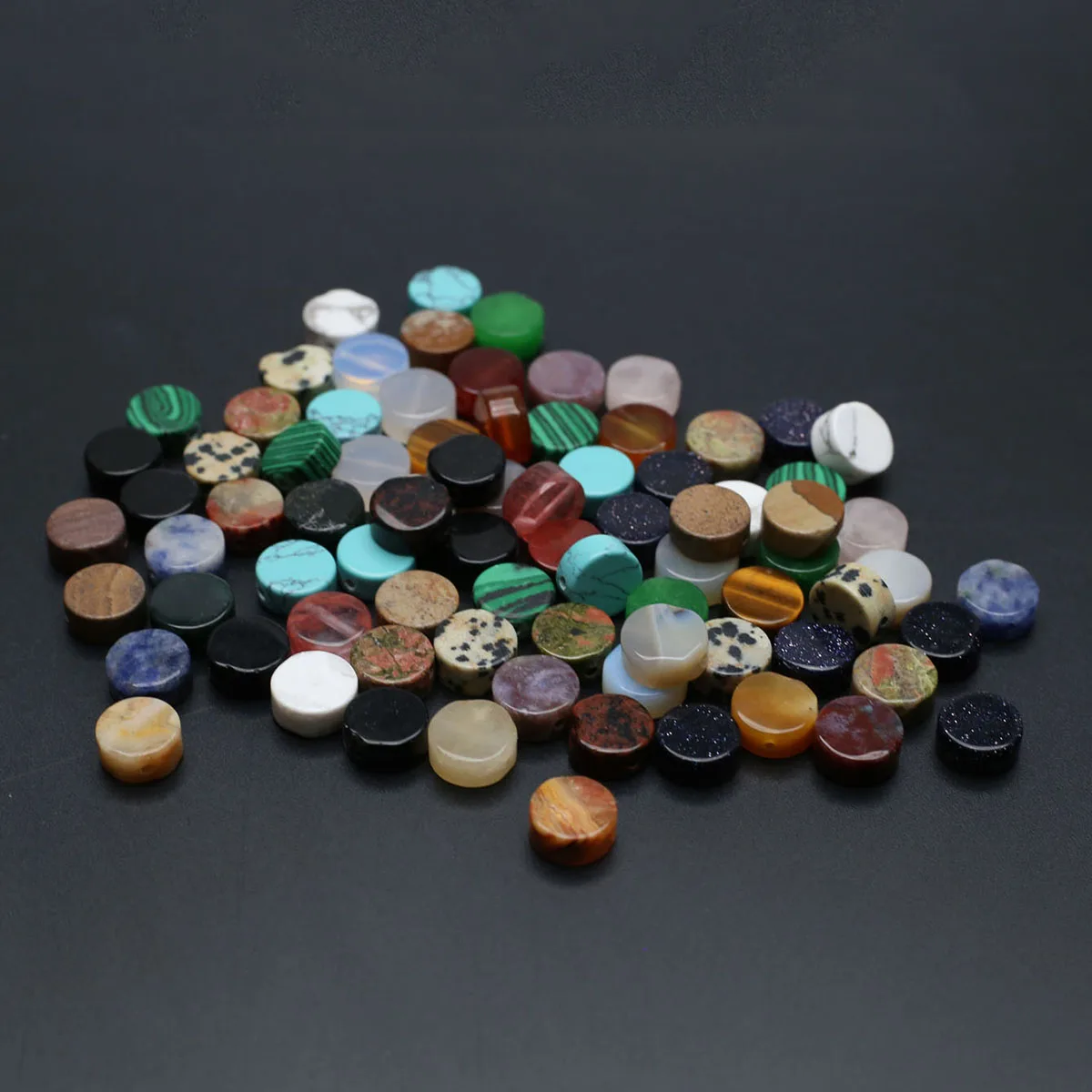 100PCS Wholesale Flat Round Loose Spacing Beaded Jewelry Making DIY Necklace Earrings Accessories Gift