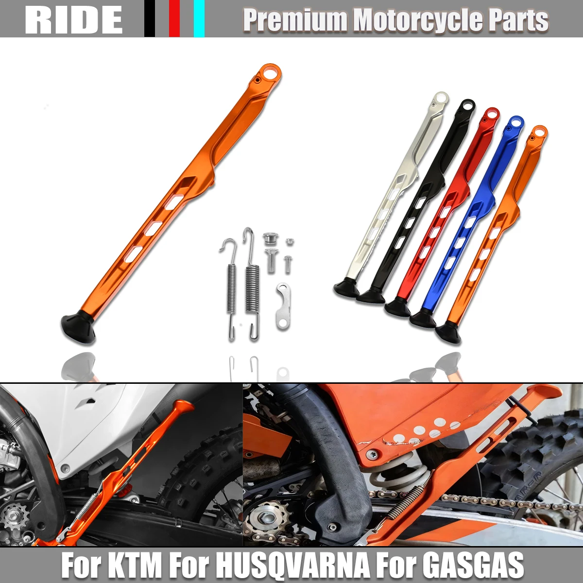 

2024 Motorcycle Parking Side Stand With Spring Kit For KTM XC XCF EXC EXCF XCW XCFW 125 250 300 450 GasGas EX EXF EC ECF ES EW