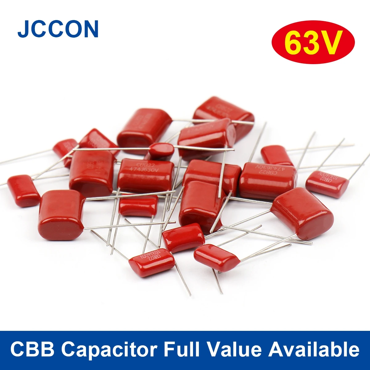 10Pcs 63V CBB Polypropylene Film Capacitor 5MM 63V105J 63V104J 63V474J 63V224J 63V105J 63V334J