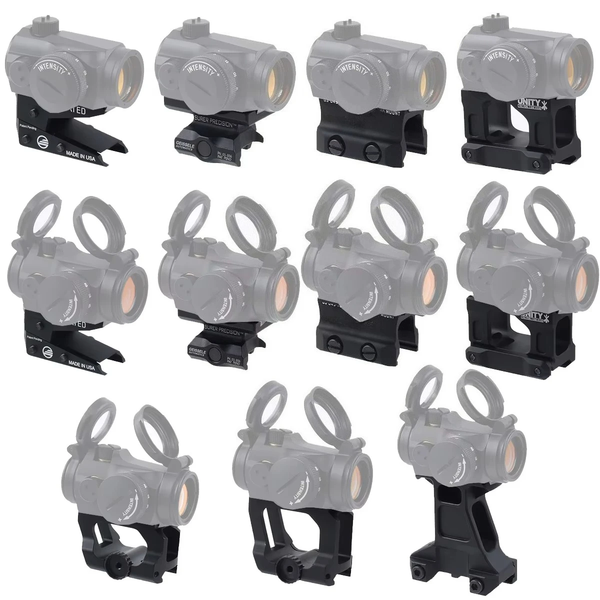 UNITY Fast Riser Mount DD GEISSELE Mount For Aimpoint T1 T2 Red Dot Sight Optics Scope Mount Fit 20mm Picatinny Rail
