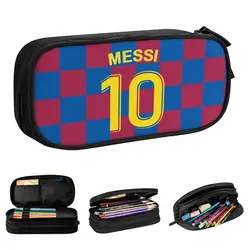 Argentina Number 10 Football Soccer Pencil Case Messi Pen Holder Bag Girl Boy Big Capacity Office Cosmetic Pencilcases