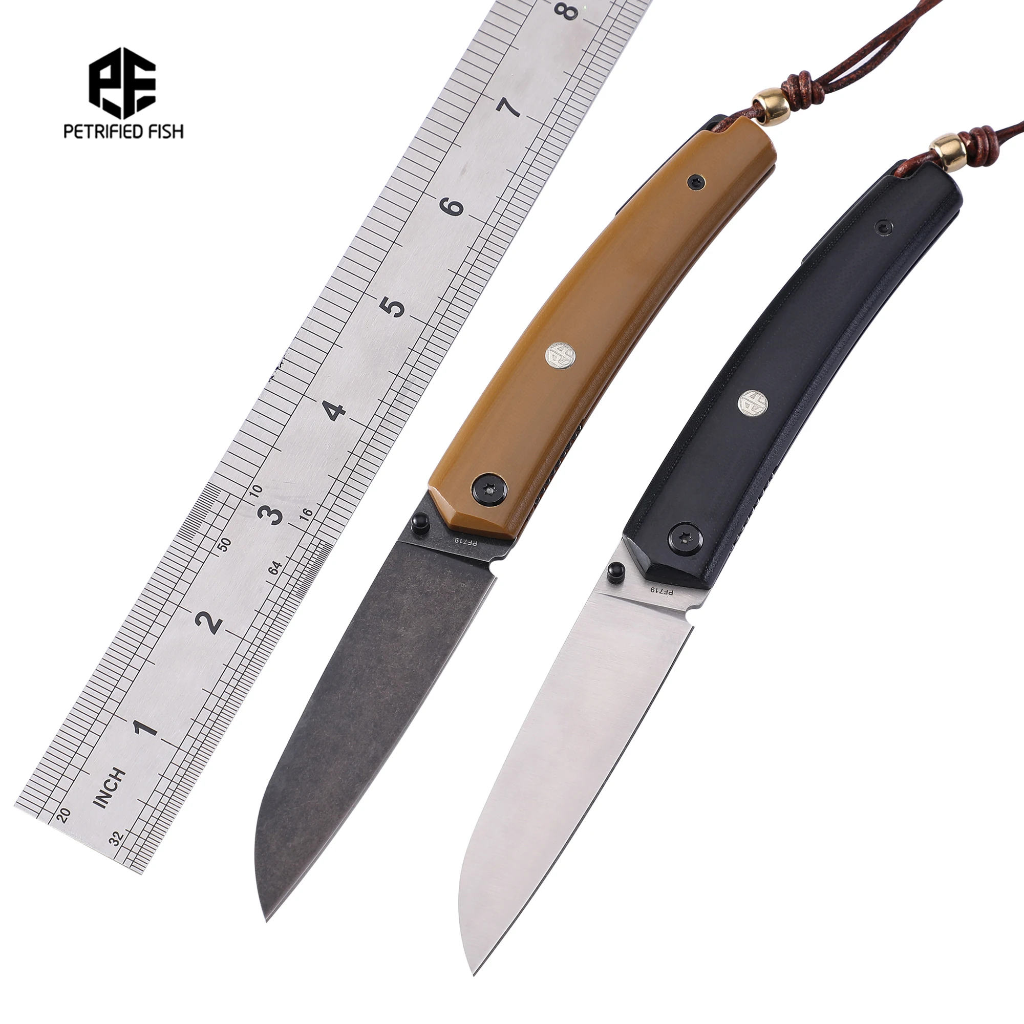 Cuchillo plegable de acero petrificado 12C27, herramienta de supervivencia EDC con mango de sándalo, de bolsillo, para acampar al aire libre,