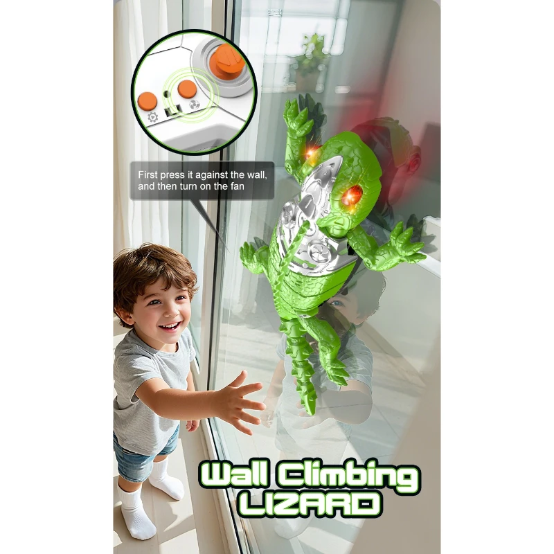 Children Remote Control Gecko Wall Climbing Car Electric Simulation Lizard Mechanical RC Animal Wall Climbing Toy Boys Gift