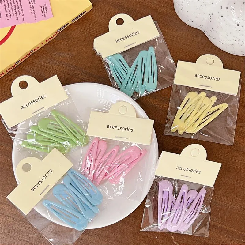 Five Pcs for One Bag Sweet and Lovely Candy Color Side Clip Girls Simple Personality Hairpin Hair Accessories