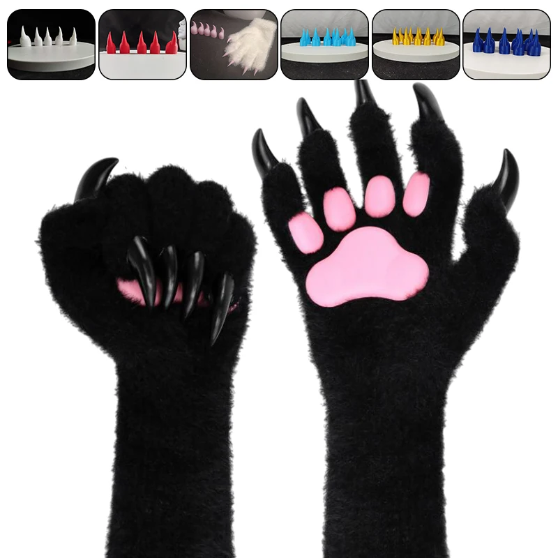 

10 Pcs/ Set DIY Animal Fursuit Claws 3D Printing Creature Nails For Enthusiasts Costume Cosplay Props Claw Tips Without Gloves