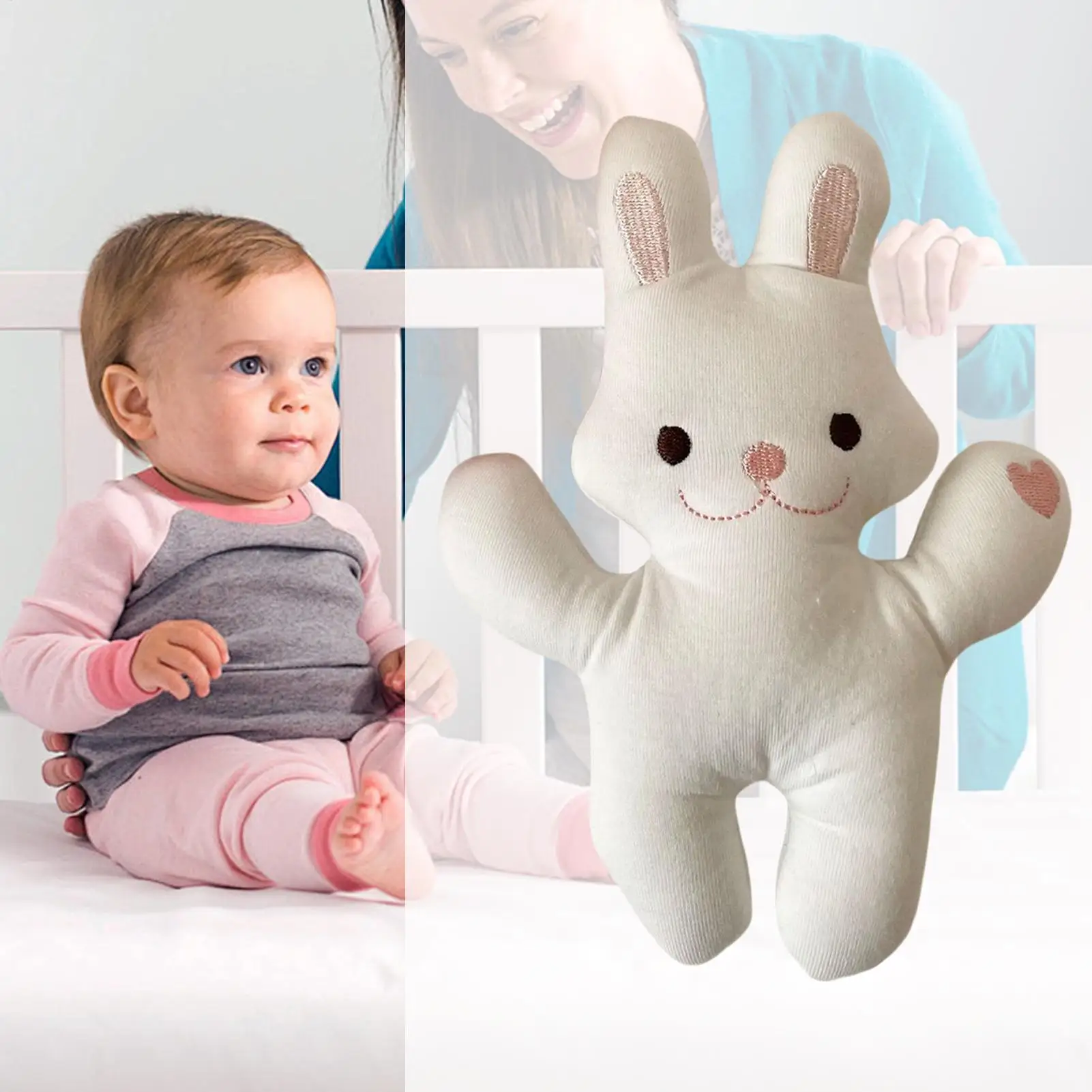 Stuffed Rabbit Soothing Toys For Babies Soft Washable Doll Soother Security Baby For Toddler Girls Easter Nursery Decor