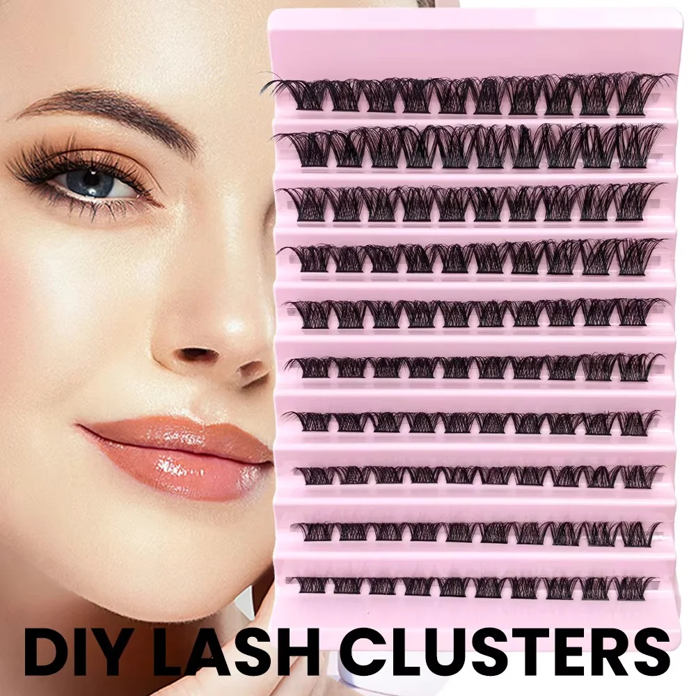 MIAOJIE Lash Clusters 120pcs Cluster Lashes 8-16mm Wispy Individual Lashes Extensions Natural Look Lashes D Curl Fluffy Cluster