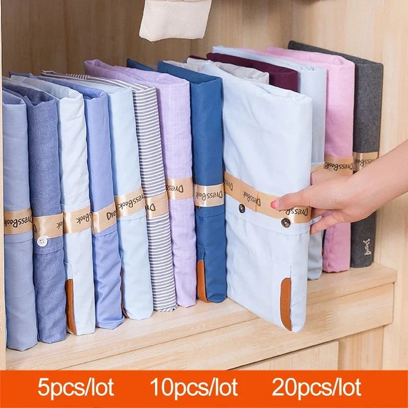 

5/10/20pcs DressBook Board for Creasing Lazy Fast Folding Clothes Board Closet Storage Organizer Wardrobe Storage Box Accessory