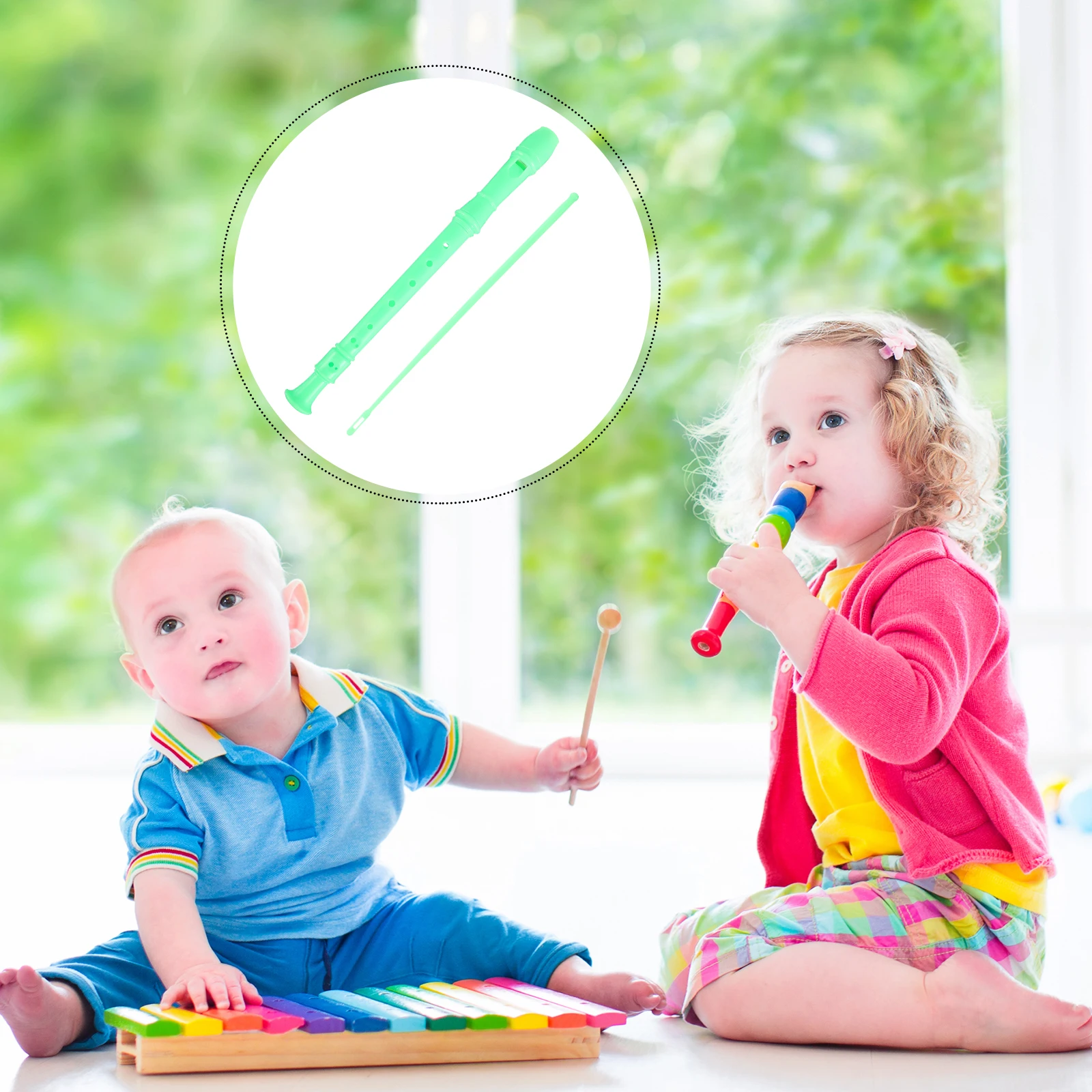 

5 Pcs Colorful Kids Toys Recorder for 8 Holes Soprano Puzzle Educational Music Abs Child Student Instrument