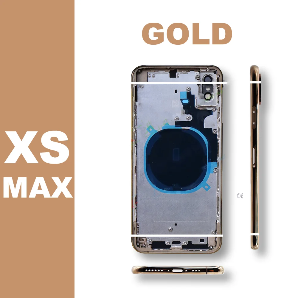 For iPhone X XR Battery Back Housing Back Cover + Mid Chassis Frame +SIM Tray+Side Key  XR Case Replaced Xs Xsmax shell