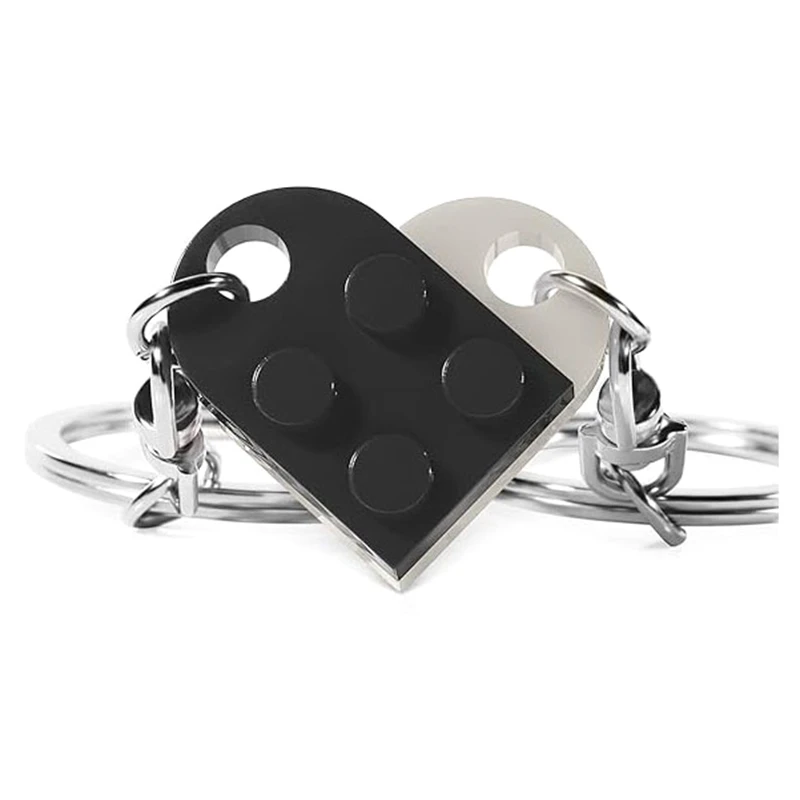 G-Brick Matching Couple Heart Keychain For Boyfriend Girlfriend Valentines Day Friends Gifts