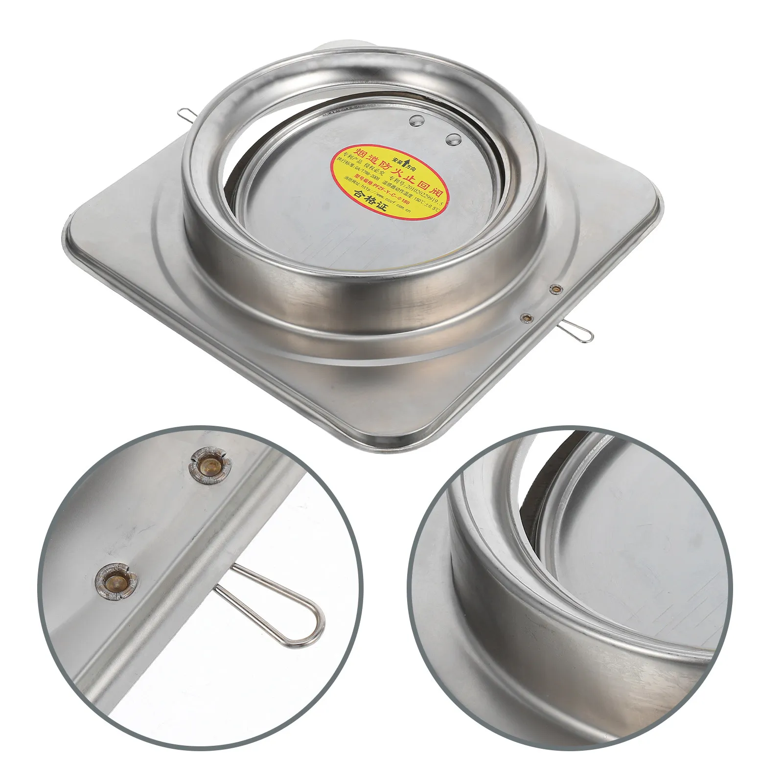 High Efficiency Stainless Steel Non-Return Check Valve for Range Hood and Bathroom Exhaust Systems 160-180Mm Flue Vent Cover
