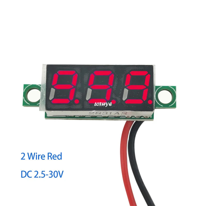 0.28 Inch DC 2.5V-30V DC 0-100V Digital Voltmeter LED Mini Display Module Voltmeter Voltage Tester Motorcycle Car Panel Meter