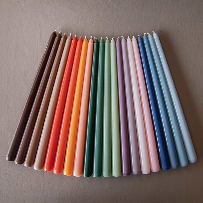 4pcs/set European Candy Colored Taper Candles Morandi Colored Long Rod Candle Gradient Wedding Candles 30.5cm