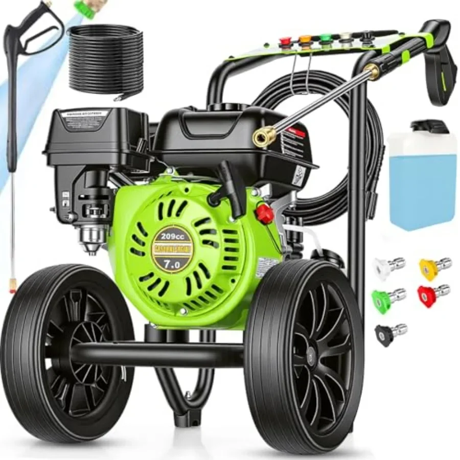 

Commercial gas-powered pressure washer for outdoor cleaning, copper pump, black/red, 4200 PSI/4.0 GPM high-pressure performance
