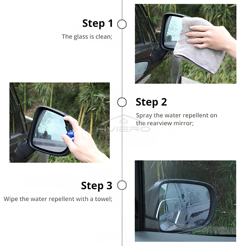 100 مللي نافذة السيارة البصر طلاء رذاذ منظف الزجاج مقاوم للماء غير نافذ للمطر مكافحة الضباب وكيل طارد المياه اكسسوارات السيارات الزجاج الأمامي #4