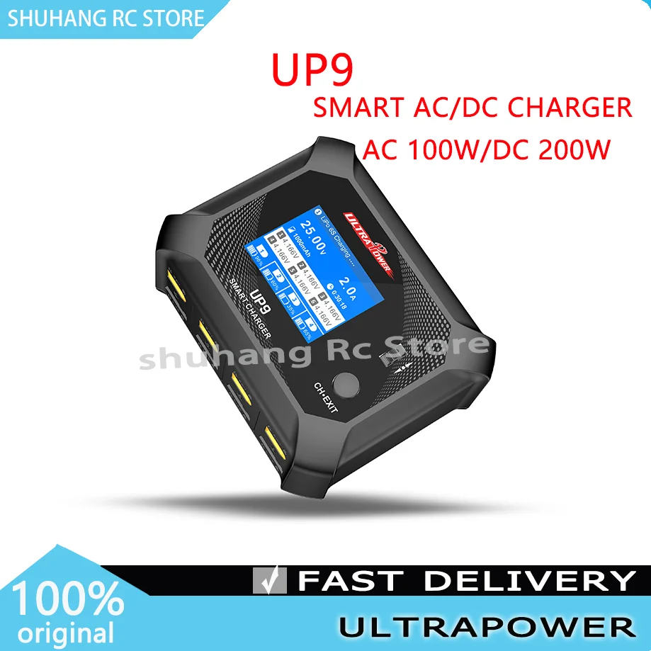 

UltraPower UP9 Smart Blance Charger Discharger AC 100W DC 4X50W 2.4Inch Charger for 1-6S LiPo/LiHV/LiIon/LiFe Battery RC Model