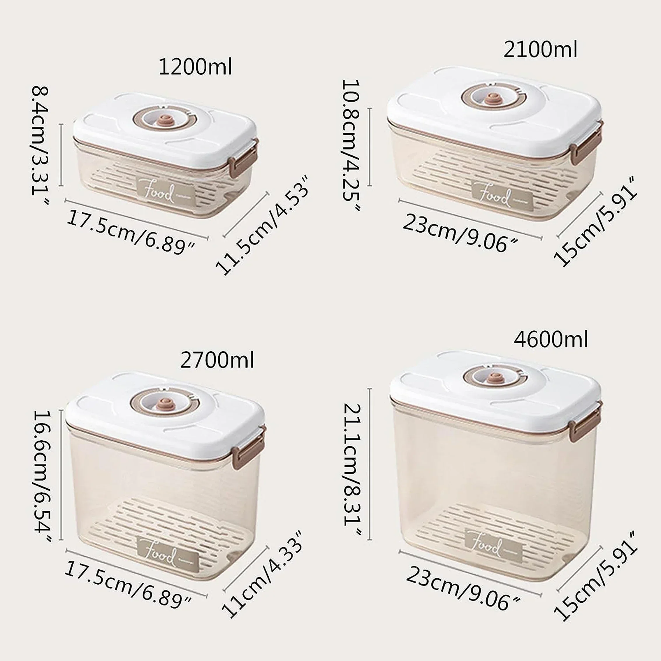 Food Vacuum Storage Box Sealed Fresh-Keeping Box Large Capacity Food Dispenser Transparent Storage Container with Vacuum Pump