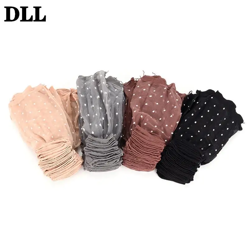 

10 Pair/lot Fashion Women Crystal Silk Socks Nylon Ladies Summer Short Ankle Silk Socks Skin Color Dot Transparent Thin