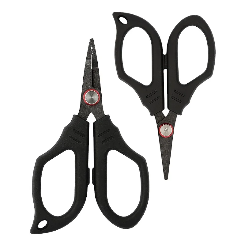 Portable Fishing Tool Kit With Serrated 3CR13 Stainless Steel Scissors Braided Line Cutter Multifunctional Fishing Accessory