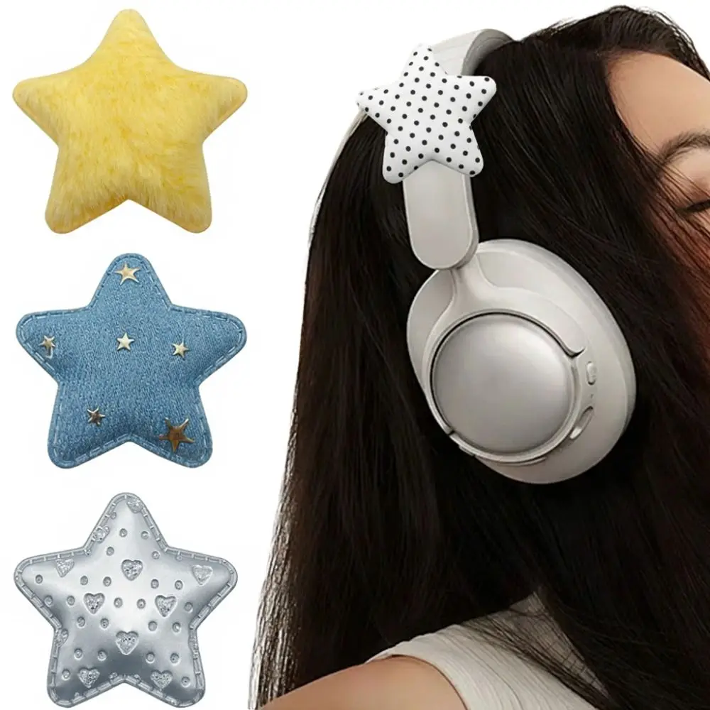 

2 Pack Cute Stars Shape Headphone Decorations Adjustable Detachable Headset Attachment DIY 3D Headphone Accessories Girls