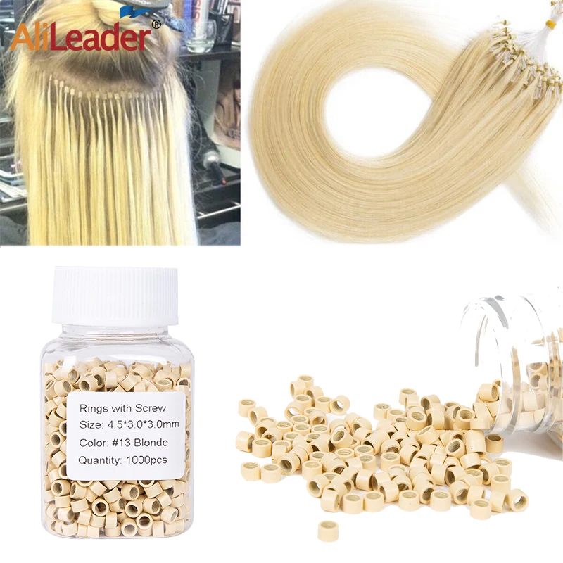 

4.5*3.0*3.0Mm Screw Thread Hair Rings Beads Micro Rings Hair Extensions Beads For Human Hair Extensions 1000Pcs Rings With Screw