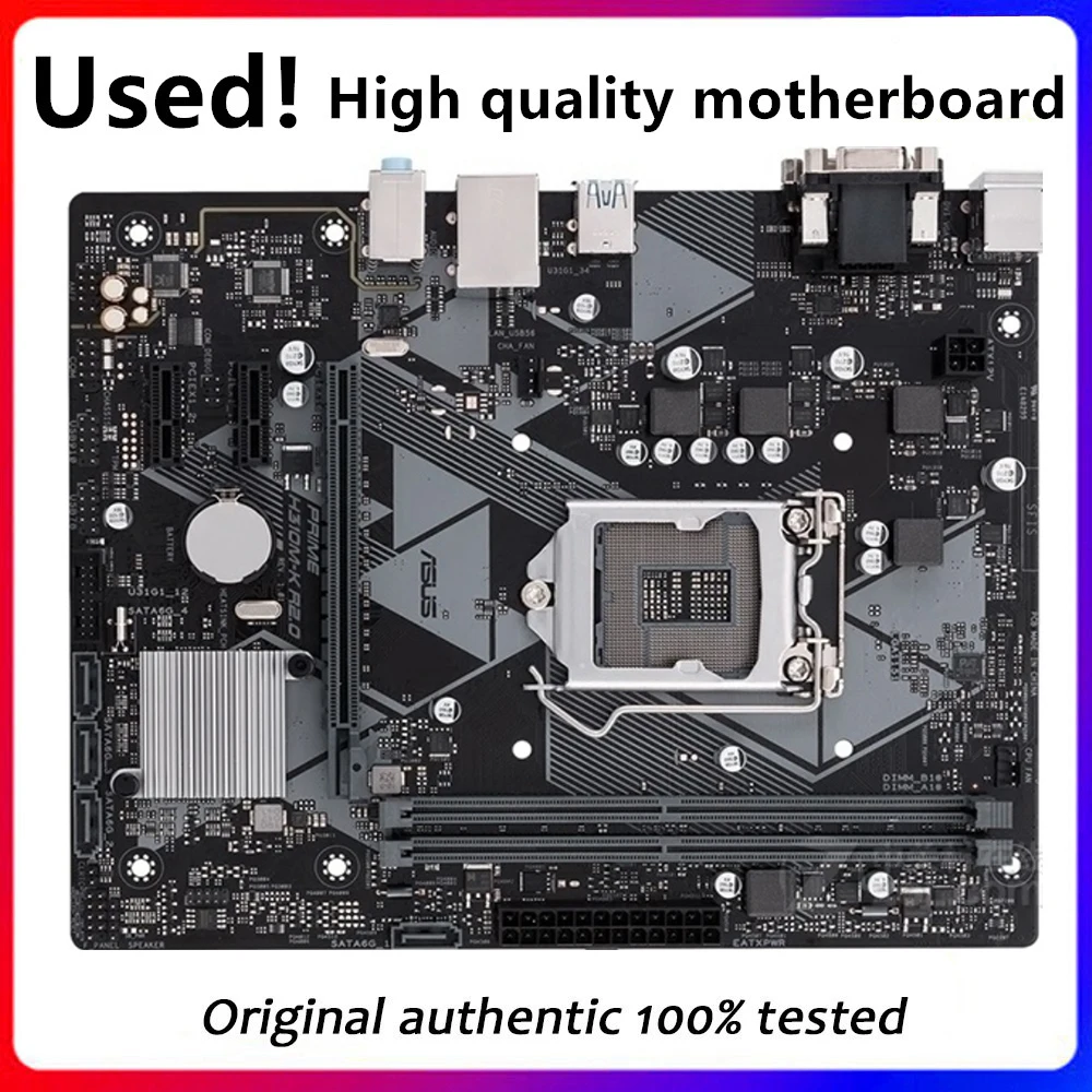 For Asus PRIME H310M-K R2.0 Original Used Desktop Intel H310 H310M DDR4 Motherboard LGA 1151  i7/i5/i3 USB3.0 SATA3